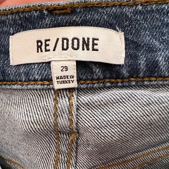 RE/DONE 70s Ultra High Rise Stove Pipe Jeans, Size 29, in Vintage Indigo Destroy - Picture 13 of 16